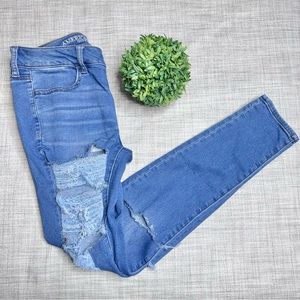 American Eagle retro (2017) super stretch (x) jeggings, destroyed front